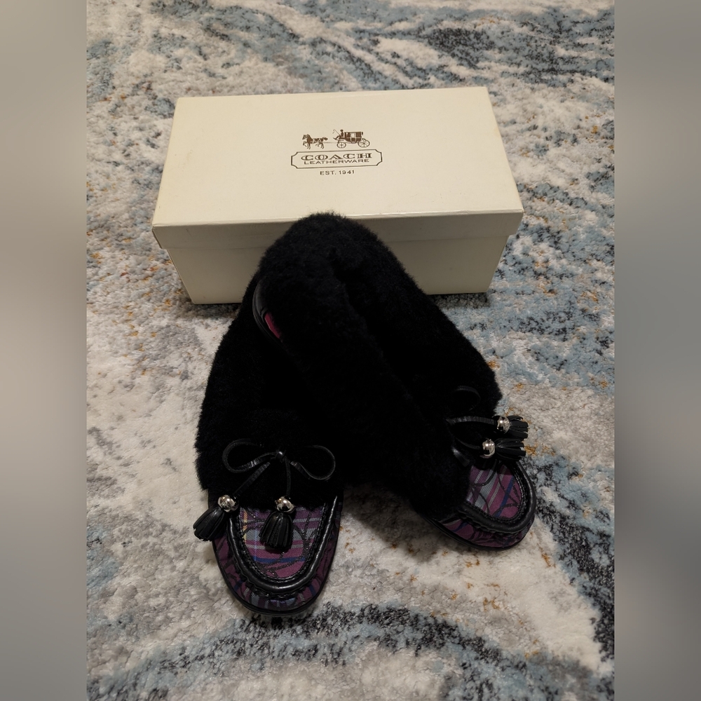 Coach Women's Black and Purple Moccasins